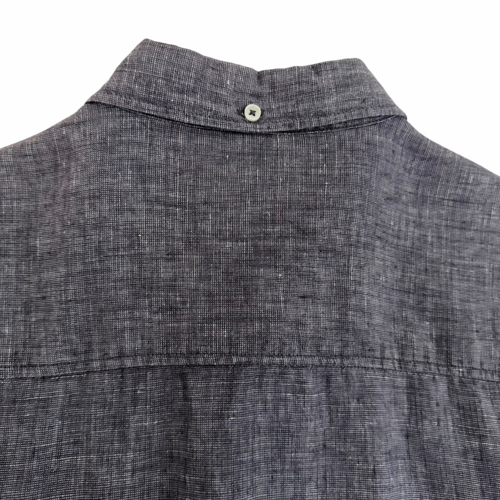 SIMONS LE 31 Grey Premium Linen Button Down Shirt Casual Long Sleeve g/l - Picture 7 of 13